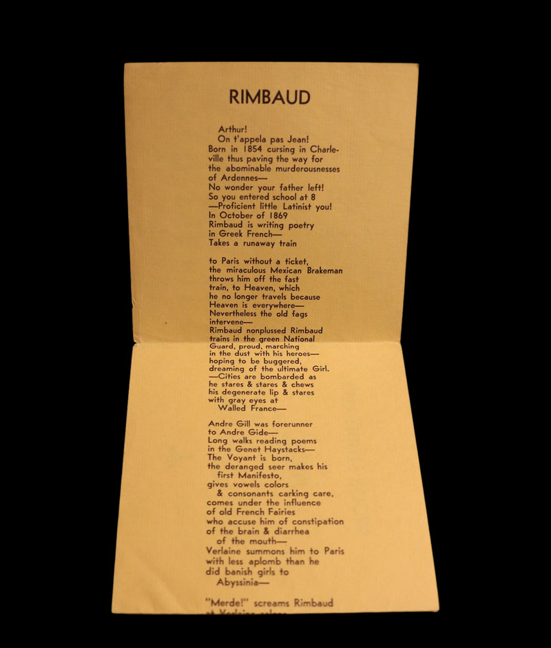 1960 Scarce First edition, First printing (priced 35c) - RIMBAUD by Jack KEROUAC.