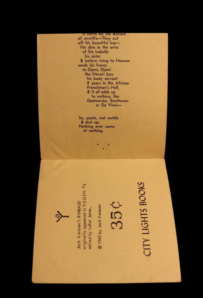 1960 Scarce First edition, First printing (priced 35c) - RIMBAUD by Jack KEROUAC.