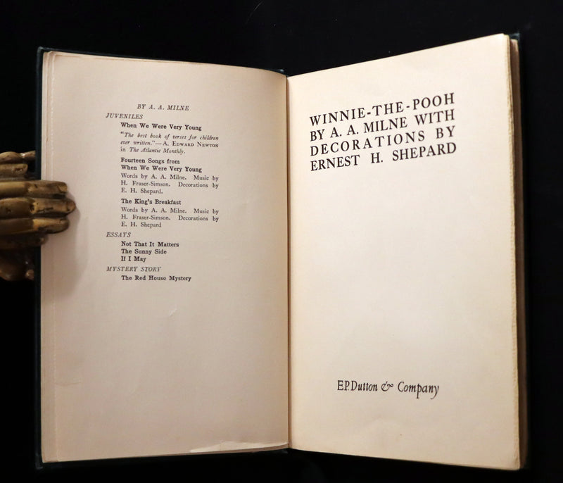 1926 Rare First Edition - WINNIE-THE-POOH by A.A. Milne & Illustrated by E.H. Shepard.