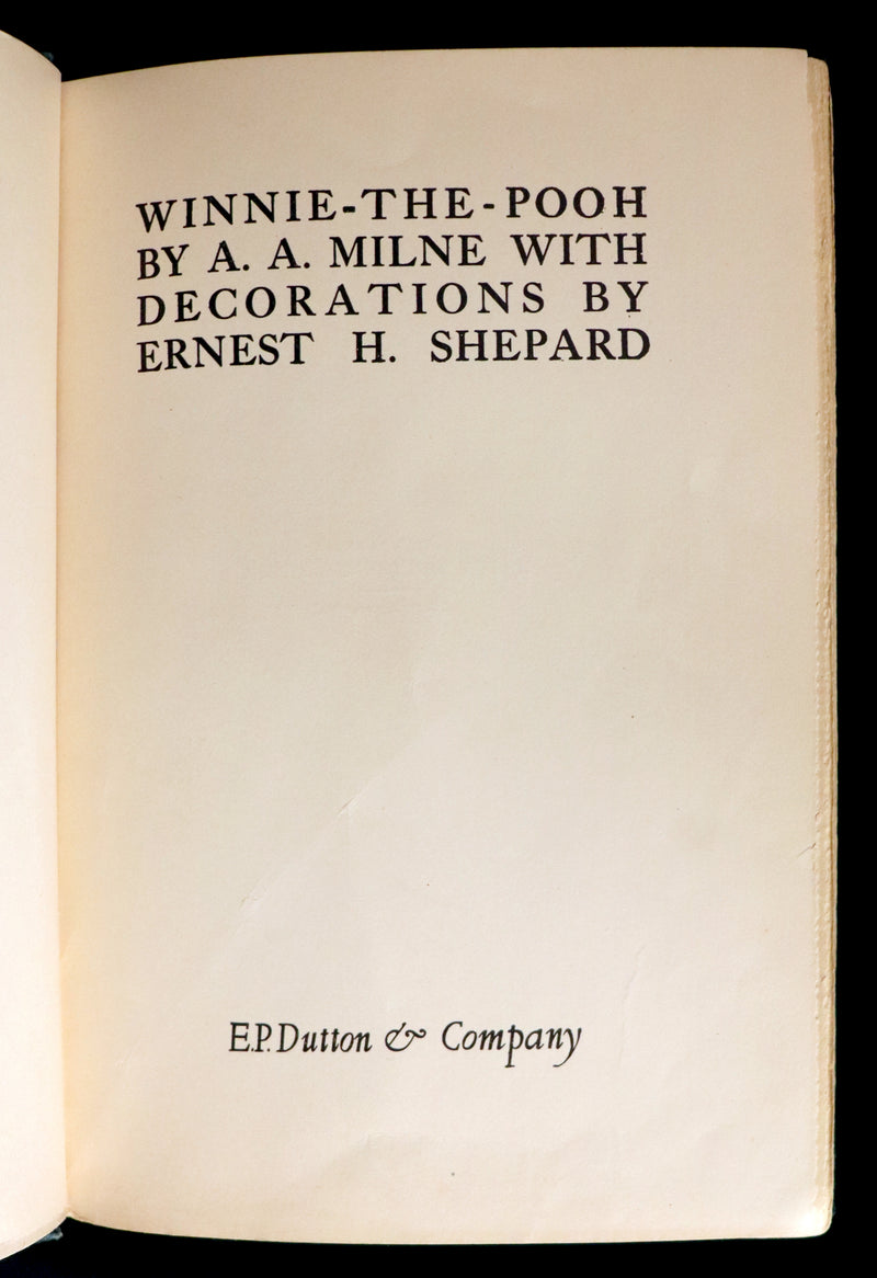 1926 Rare First Edition - WINNIE-THE-POOH by A.A. Milne & Illustrated by E.H. Shepard.