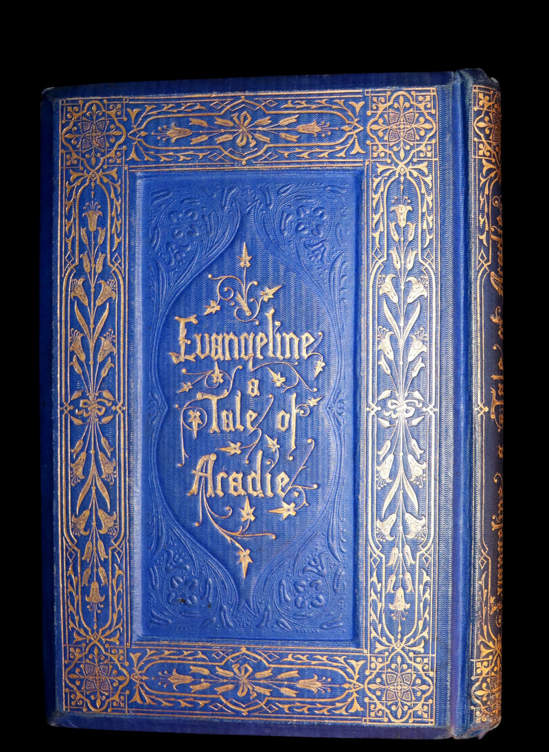 1854 Rare Victorian Book - Evangeline, A tale of Acadie by Henry Wadsworth Longfellow. Illustrated.