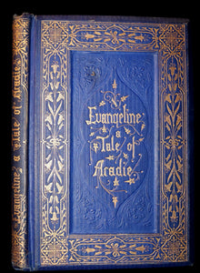 1854 Rare Victorian Book - Evangeline, A tale of Acadie by Henry Wadsworth Longfellow. Illustrated.