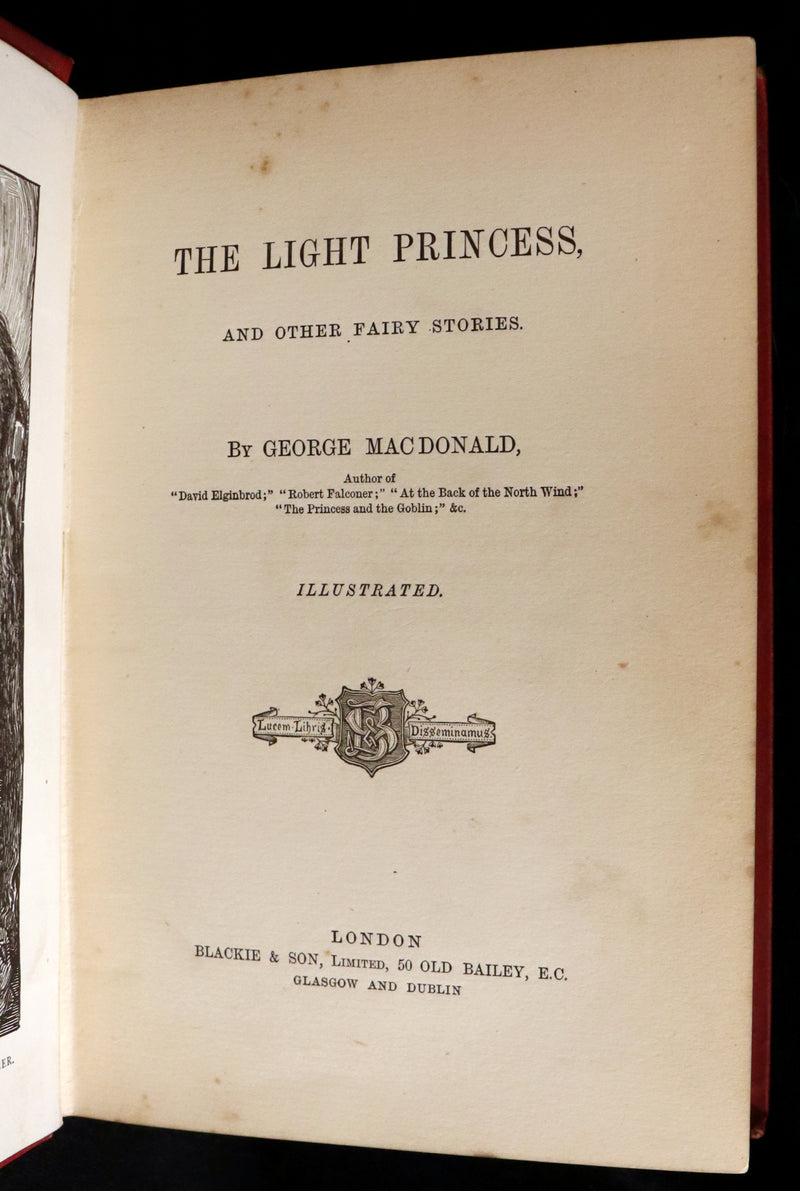 1890 Scarce Book - THE LIGHT PRINCESS and Other Fairy Stories by George Macdonald.