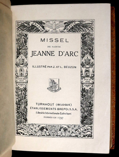 1910 Rare French Book - Missal of Saint JOAN OF ARC - Missel de SAINTE JEANNE D'ARC.