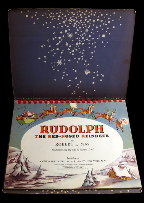 1950 Rare Pop-Up Edition - RUDOLPH The Red-Nosed Reindeer by Robert L. May, Illustrated by Marion Guild.