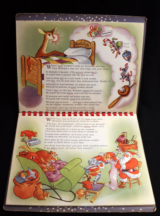 1950 Rare Pop-Up Edition - RUDOLPH The Red-Nosed Reindeer by Robert L. May, Illustrated by Marion Guild.