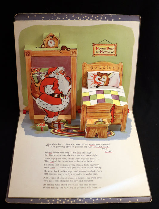 1950 Rare Pop-Up Edition - RUDOLPH The Red-Nosed Reindeer by Robert L. May, Illustrated by Marion Guild.