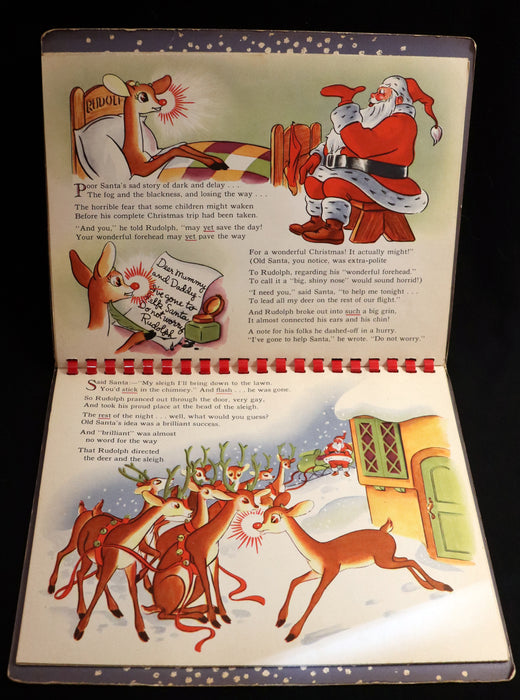 1950 Rare Pop-Up Edition - RUDOLPH The Red-Nosed Reindeer by Robert L. May, Illustrated by Marion Guild.