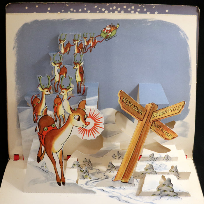 1950 Rare Pop-Up Edition - RUDOLPH The Red-Nosed Reindeer by Robert L. May, Illustrated by Marion Guild.