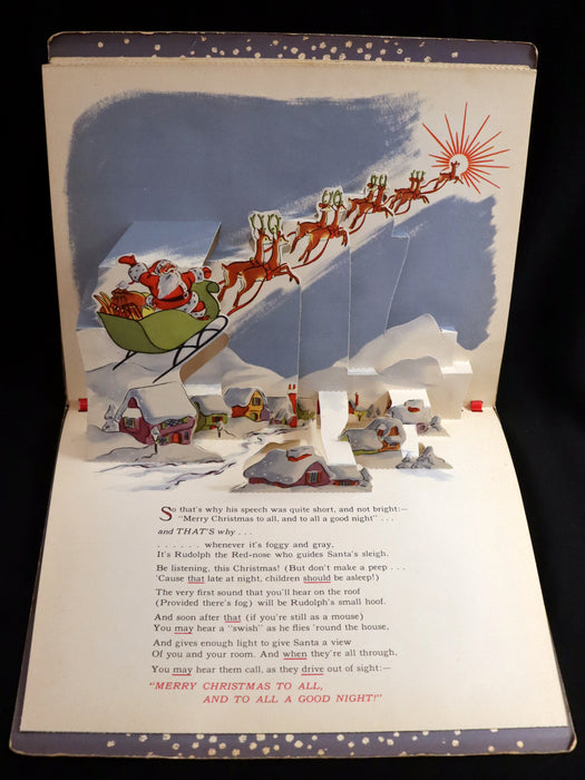 1950 Rare Pop-Up Edition - RUDOLPH The Red-Nosed Reindeer by Robert L. May, Illustrated by Marion Guild.