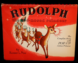 1950 Rare Pop-Up Edition - RUDOLPH The Red-Nosed Reindeer by Robert L. May, Illustrated by Marion Guild.
