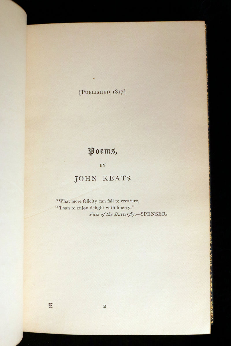 1929 Beautiful Book bound by Riviere & Son - The Poetical Works of John Keats. Ode on Melancholy.
