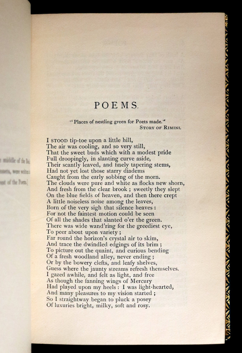 1929 Beautiful Book bound by Riviere & Son - The Poetical Works of John Keats. Ode on Melancholy.