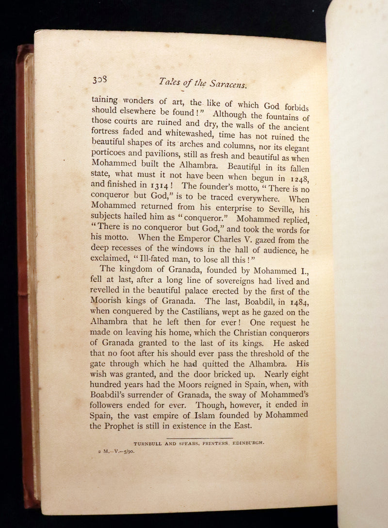 1890 Scarce Book - Tales of the Saracens by Alexandra Hutton. Illustrated.