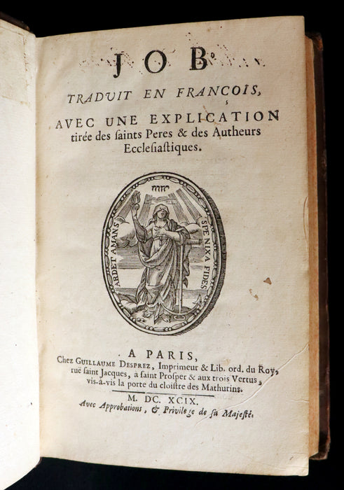 1699 Rare Latin French Book Bible - BOOK of JOB by Isaac-Louis Le Maistre de Sacy.