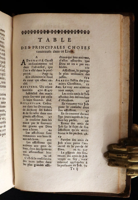 1699 Rare Latin French Book Bible - BOOK of JOB by Isaac-Louis Le Maistre de Sacy.