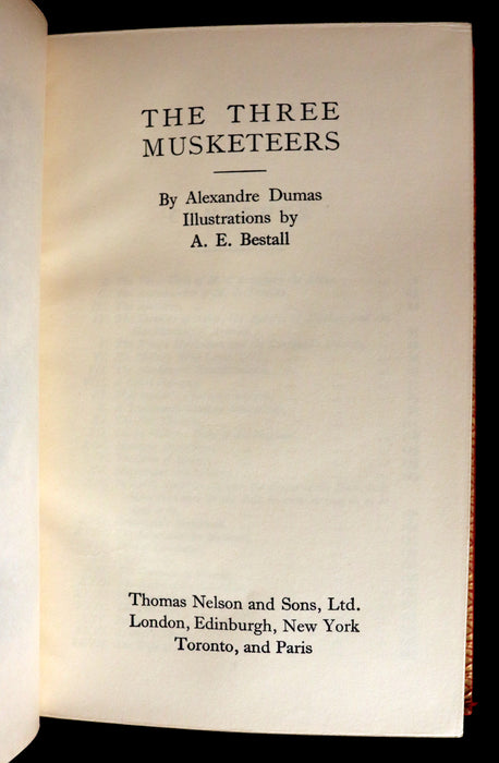 1932 First Edition Illustrated by A.E. Bentall - The Three Musketeers by Alexandre Dumas.