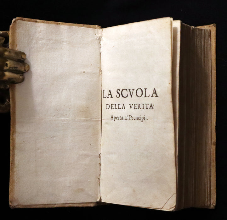 1655 Scarce Italian Vellum Book - The School of Truth - La Scuola della Verità by Luigi Giuglaris.