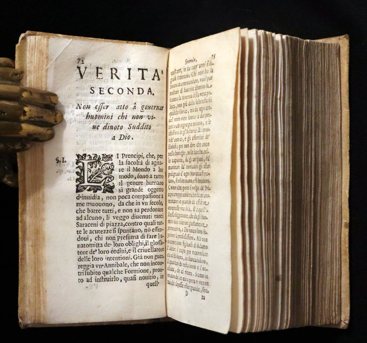 1655 Scarce Italian Vellum Book - The School of Truth - La Scuola della Verità by Luigi Giuglaris.