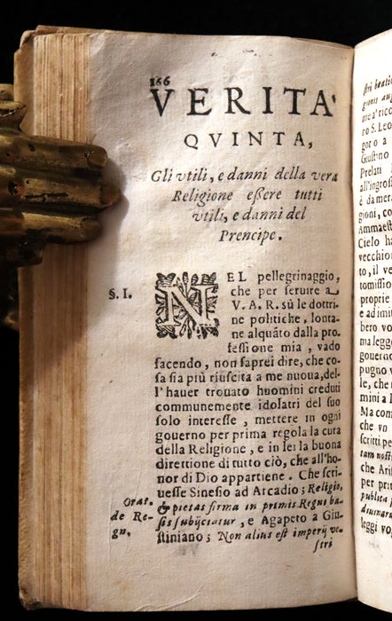 1655 Scarce Italian Vellum Book - The School of Truth - La Scuola della Verità by Luigi Giuglaris.