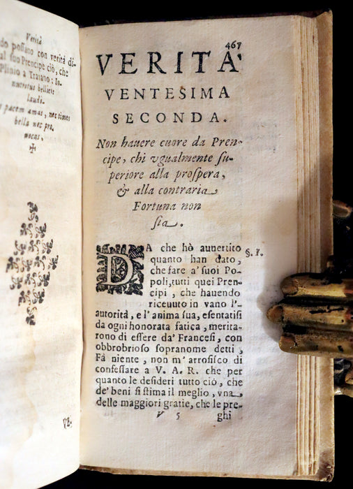 1655 Scarce Italian Vellum Book - The School of Truth - La Scuola della Verità by Luigi Giuglaris.