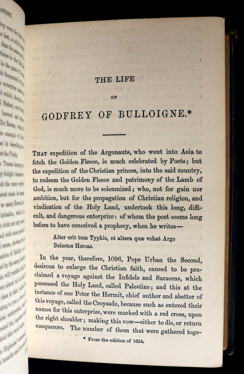 1858 Rare Victorian Book - Godfrey of Bulloigne or Jerusalem Delivered by Torquato Tasso. Illustrated.