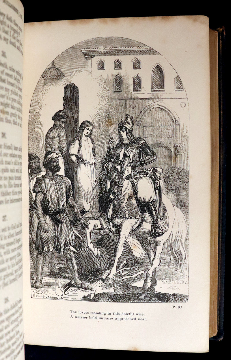 1858 Rare Victorian Book - Godfrey of Bulloigne or Jerusalem Delivered by Torquato Tasso. Illustrated.