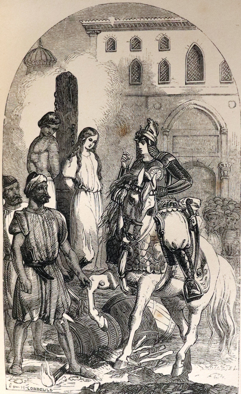 1858 Rare Victorian Book - Godfrey of Bulloigne or Jerusalem Delivered by Torquato Tasso. Illustrated.