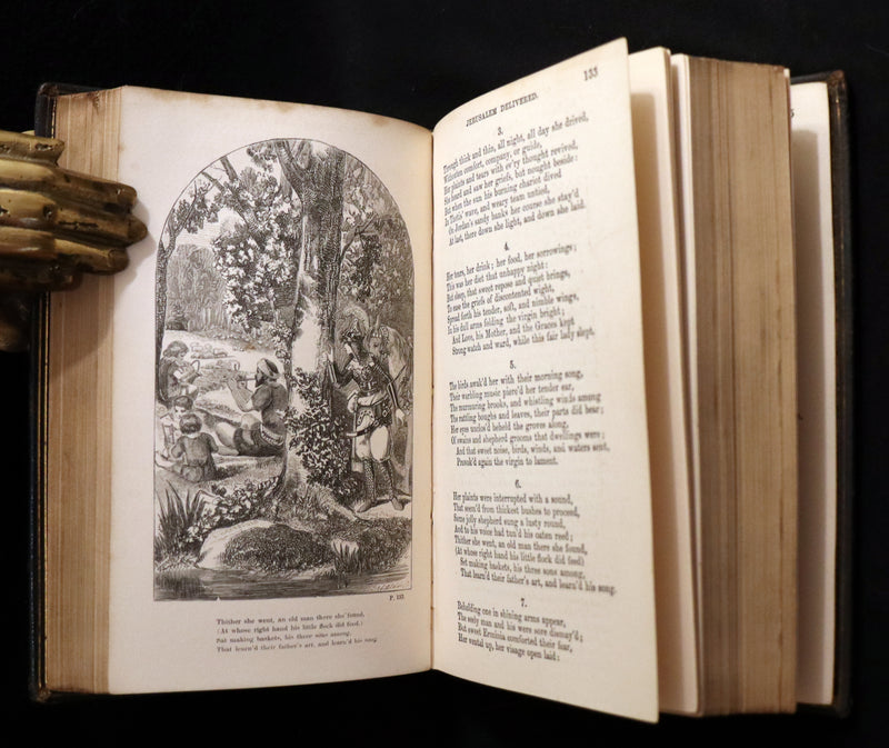 1858 Rare Victorian Book - Godfrey of Bulloigne or Jerusalem Delivered by Torquato Tasso. Illustrated.