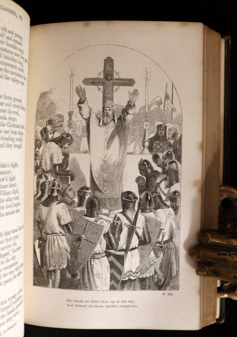 1858 Rare Victorian Book - Godfrey of Bulloigne or Jerusalem Delivered by Torquato Tasso. Illustrated.