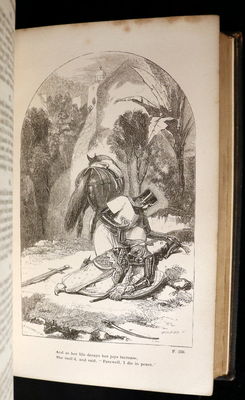 1858 Rare Victorian Book - Godfrey of Bulloigne or Jerusalem Delivered by Torquato Tasso. Illustrated.