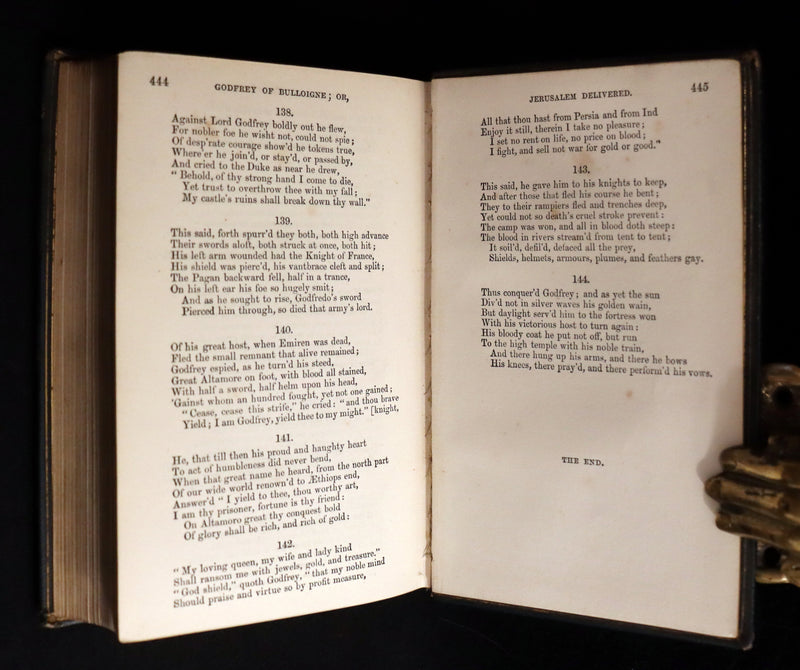 1858 Rare Victorian Book - Godfrey of Bulloigne or Jerusalem Delivered by Torquato Tasso. Illustrated.