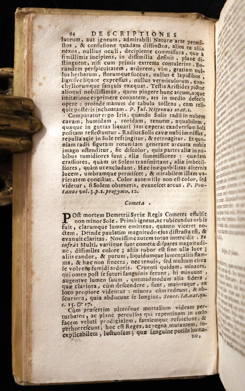 1726 Scarce Latin Vellum Book - Descriptiones Oratoriae ex probatissimis auctoribus excerptae by Gandutius Ioannes Baptista.