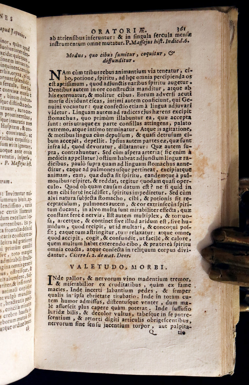 1726 Scarce Latin Vellum Book - Descriptiones Oratoriae ex probatissimis auctoribus excerptae by Gandutius Ioannes Baptista.