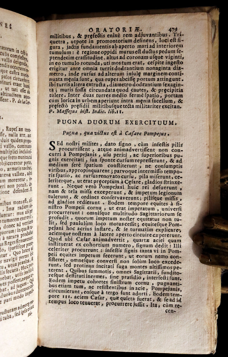 1726 Scarce Latin Vellum Book - Descriptiones Oratoriae ex probatissimis auctoribus excerptae by Gandutius Ioannes Baptista.