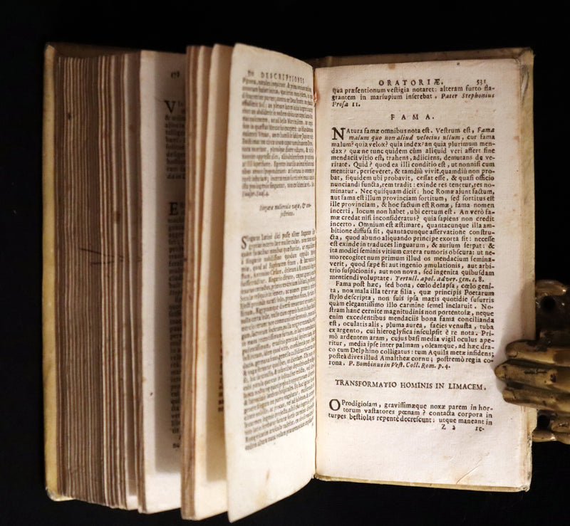 1726 Scarce Latin Vellum Book - Descriptiones Oratoriae ex probatissimis auctoribus excerptae by Gandutius Ioannes Baptista.