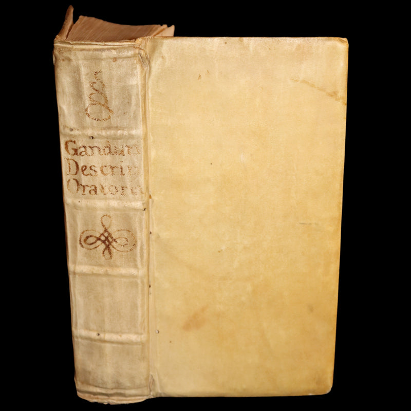 1726 Scarce Latin Vellum Book - Descriptiones Oratoriae ex probatissimis auctoribus excerptae by Gandutius Ioannes Baptista.