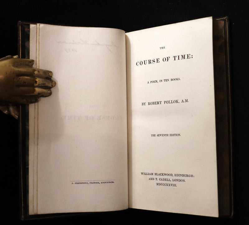 1828 Rare Book ~  The Course of Time: A Poem, in Ten Books by the Scottish poet Robert Pollok.