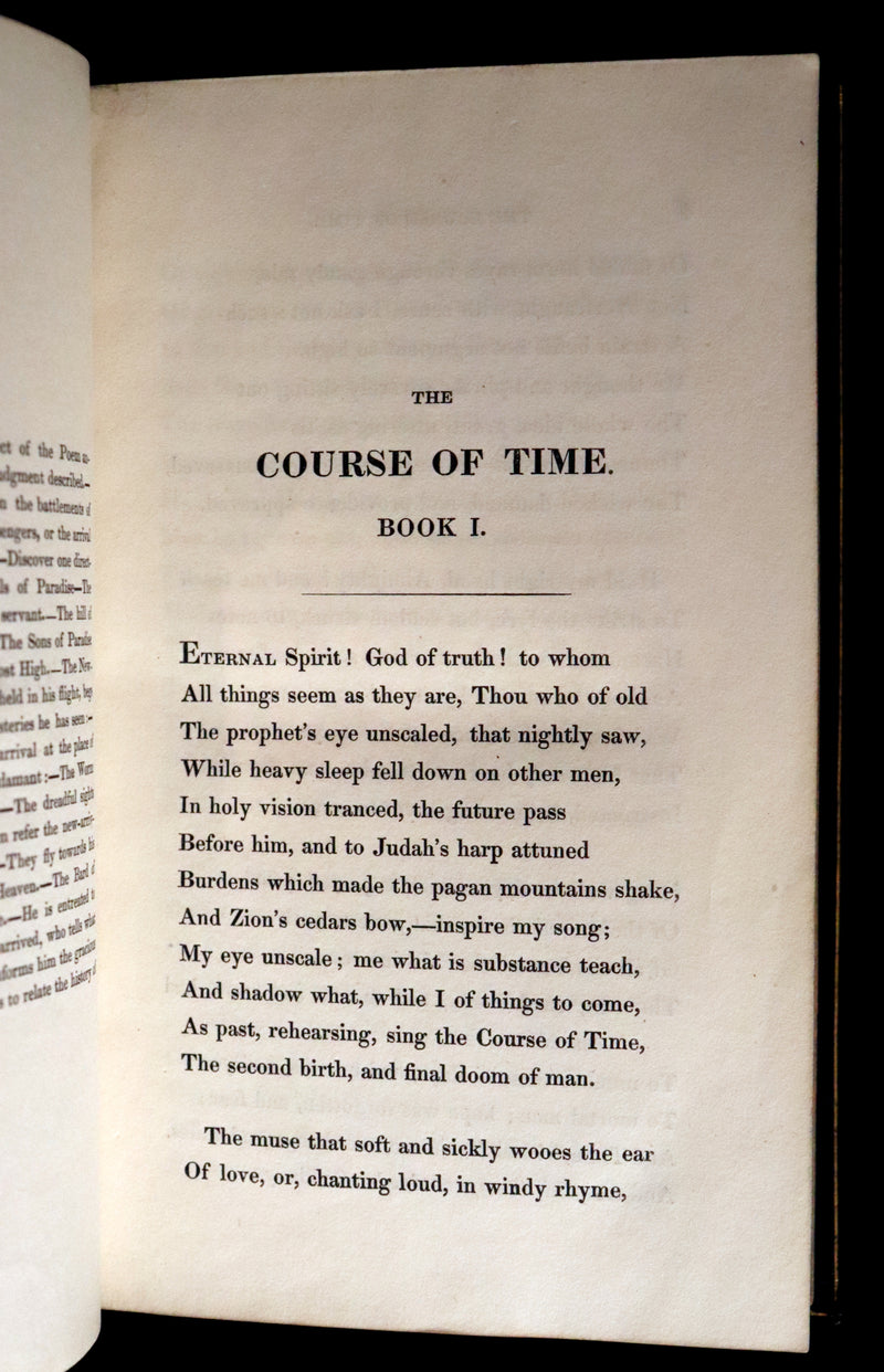 1828 Rare Book ~  The Course of Time: A Poem, in Ten Books by the Scottish poet Robert Pollok.