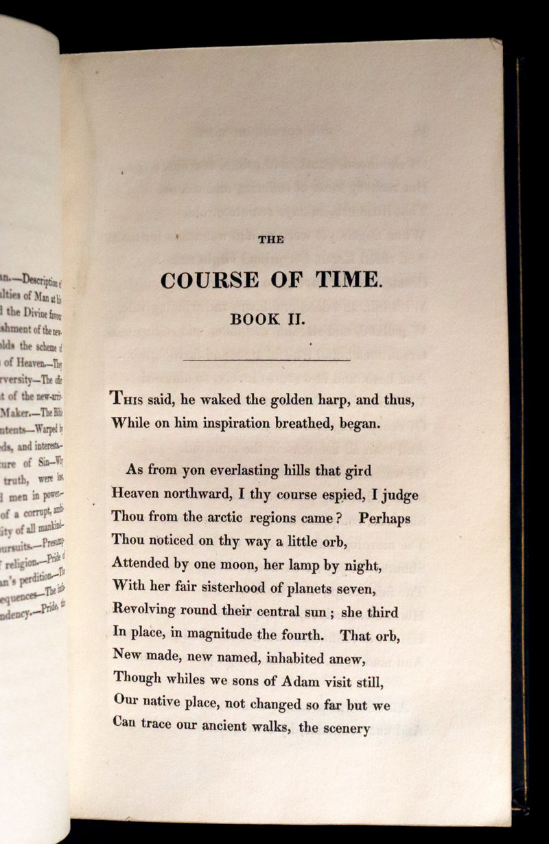 1828 Rare Book ~  The Course of Time: A Poem, in Ten Books by the Scottish poet Robert Pollok.