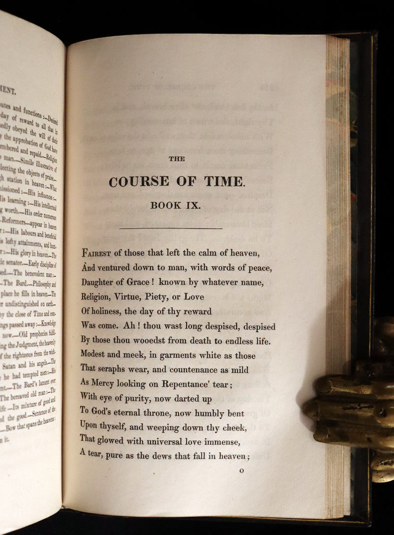 1828 Rare Book ~  The Course of Time: A Poem, in Ten Books by the Scottish poet Robert Pollok.