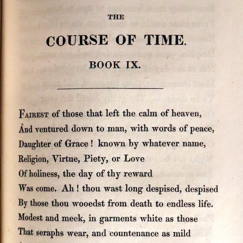 1828 Rare Book ~  The Course of Time: A Poem, in Ten Books by the Scottish poet Robert Pollok.
