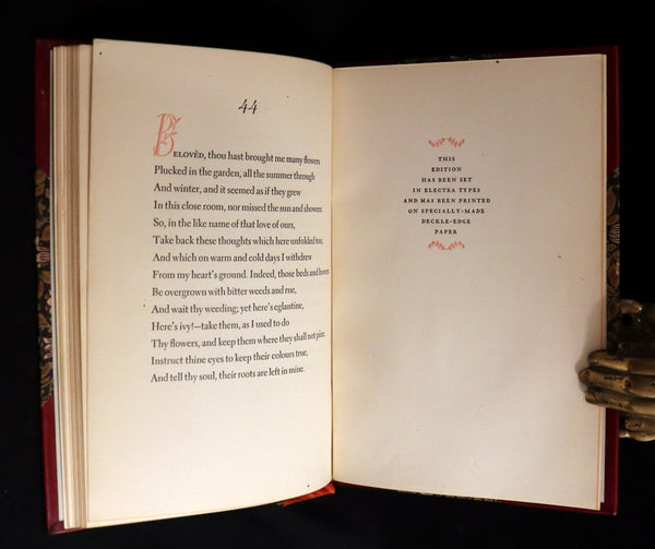 1940 Rare Book - Sonnets From the Portuguese, love sonnets by Elizabeth Barrett Browning.