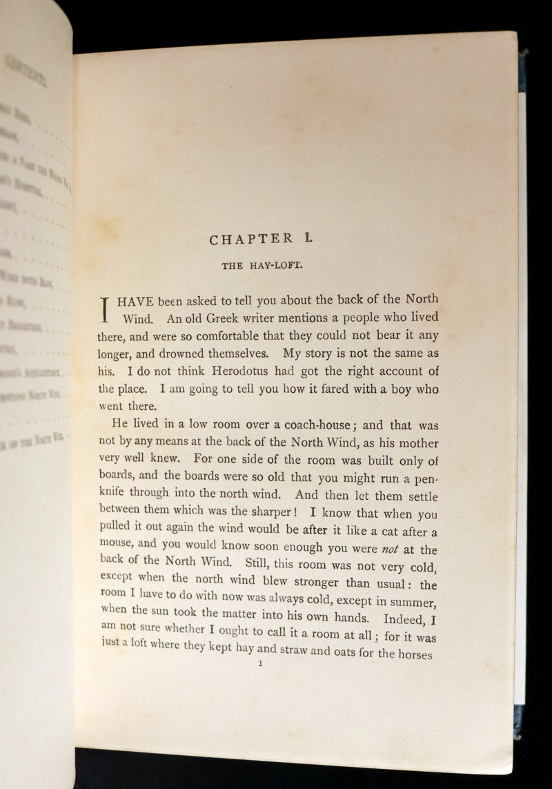 1905 Rare Book - AT THE BACK OF THE NORTH WIND by George MacDonald illustrated by Arthur Hughes.