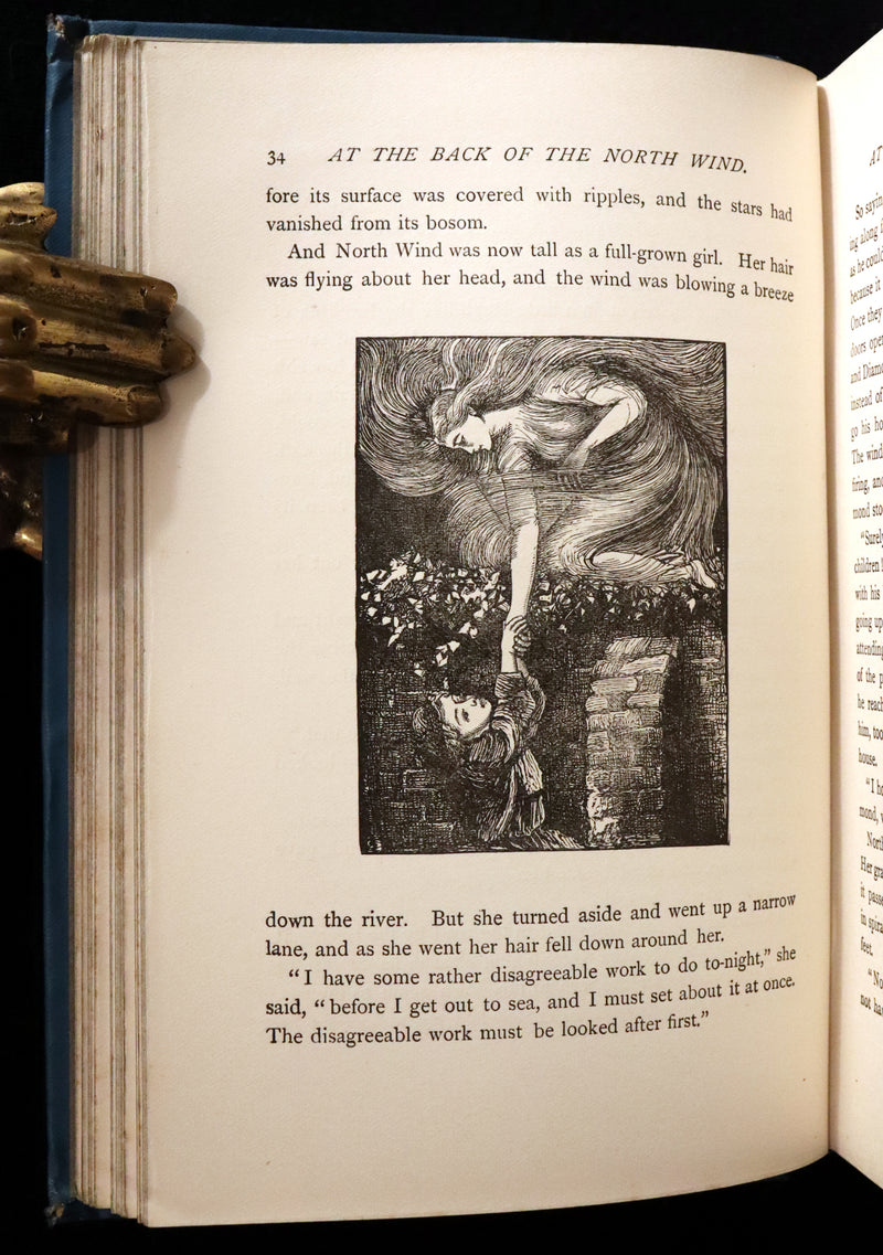 1905 Rare Book - AT THE BACK OF THE NORTH WIND by George MacDonald illustrated by Arthur Hughes.
