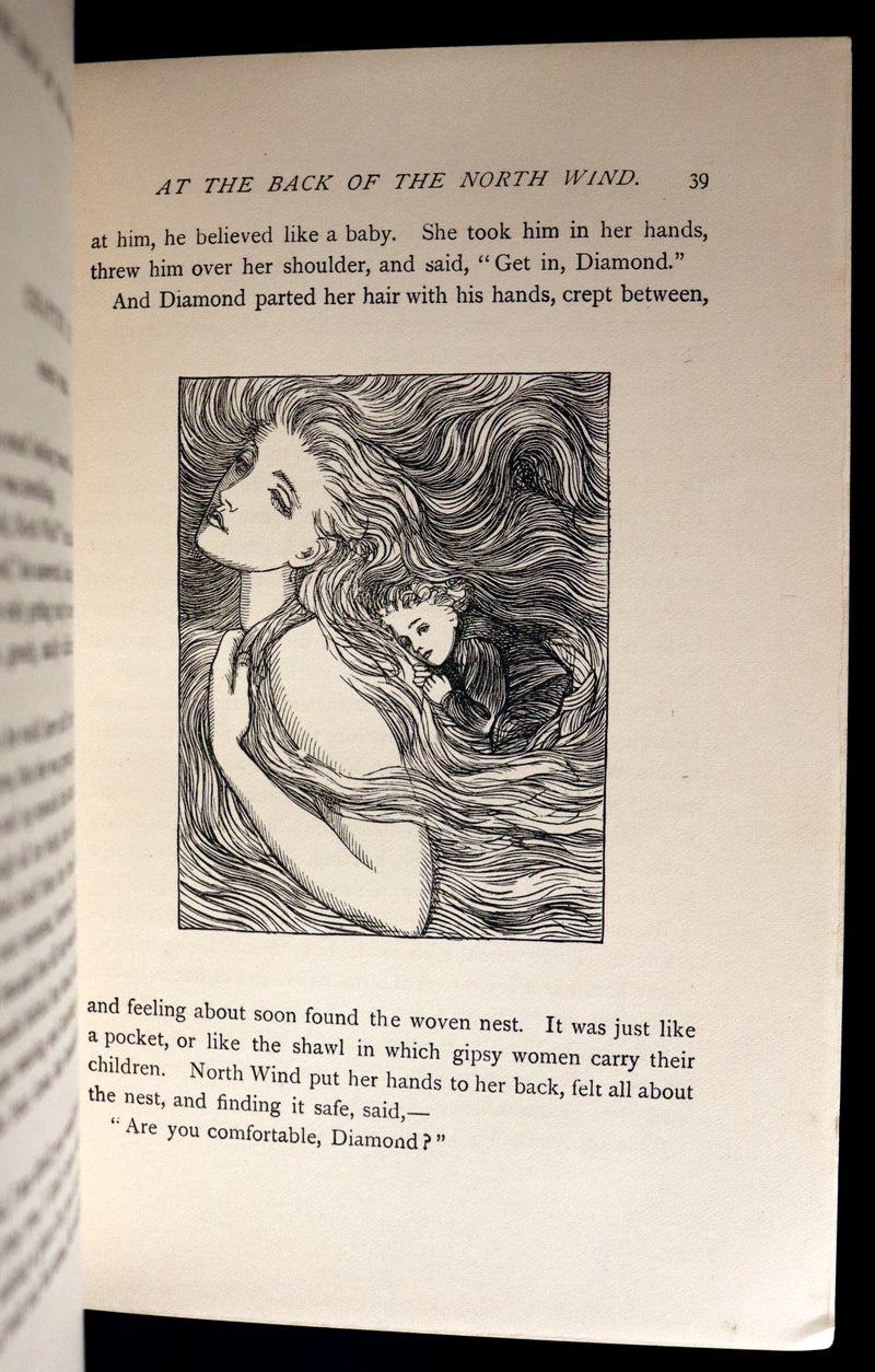 1905 Rare Book - AT THE BACK OF THE NORTH WIND by George MacDonald illustrated by Arthur Hughes.
