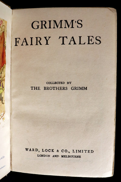 1925 Scarce Book - GRIMM'S FAIRY TALES Collected by The Brothers Grimm.