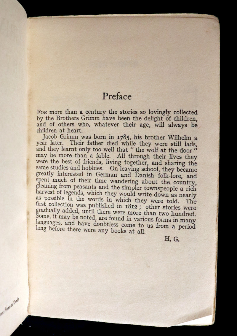 1925 Scarce Book - GRIMM'S FAIRY TALES Collected by The Brothers Grimm.