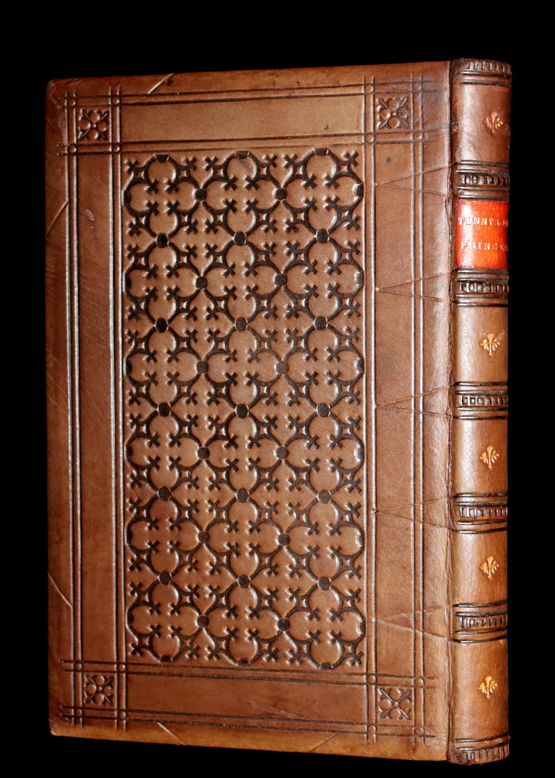 1862 Rare book beautifully bound in Morocco - The PRINCESS by Alfred Lord Tennyson.
