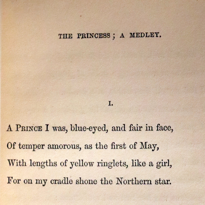 1862 Rare book beautifully bound in Morocco - The PRINCESS by Alfred Lord Tennyson.